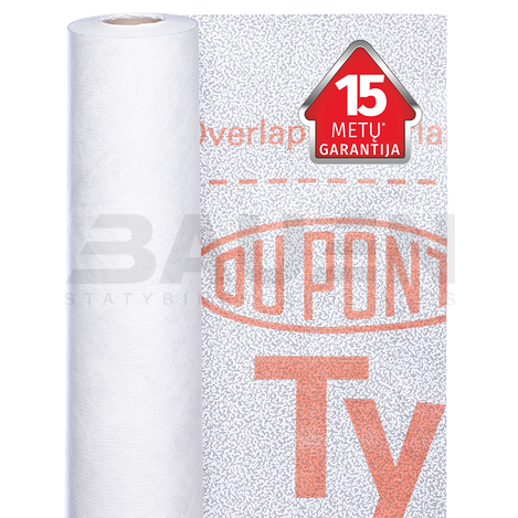 Difuzinės plėvelės | Difuzinė kvėpuojanti membrana stogui ir sienoms TYVEK SOFT (300m2/rul)