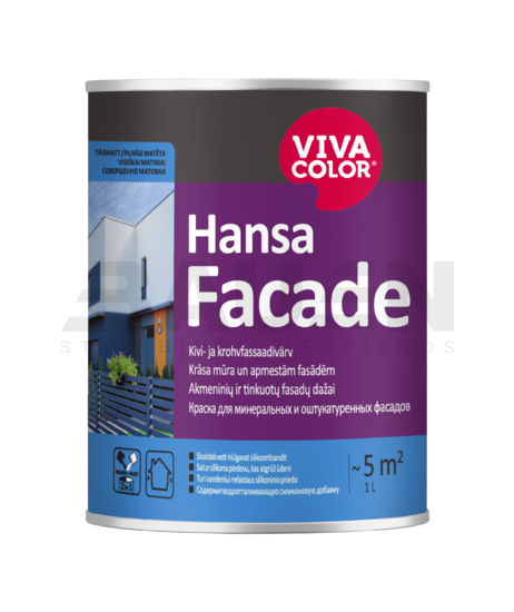 Dažai | Dažai tinkuotiems ir betoniniams fasadams VIVACOLOR Hansa Facade (LA bazė) 0,9l