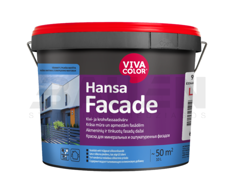 Dažai | Dažai tinkuotiems ir betoniniams fasadams VIVACOLOR Hansa Facade (LC bazė) 9,0l