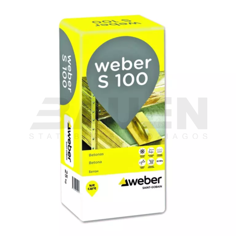 Prekinis betonas | Betono mišinys WEBER S100, 25 Kg.