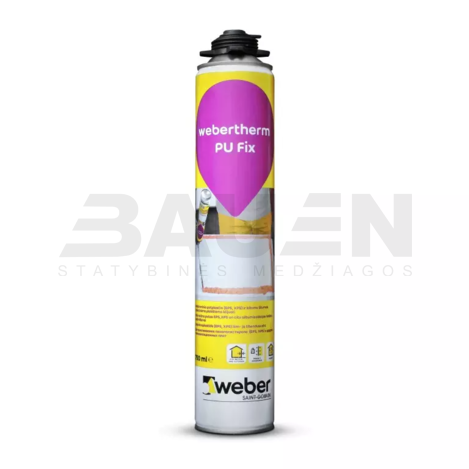 Kiti klijai | Poliuretaniniai klijai WEBER.THERM PU FIX, polistireno plokštėms, 750 ml.