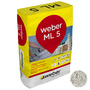 Spalvotas cementinis mūro mišinys WEBER ML5 141 Olos, šviesiai pilkas, 25 Kg.