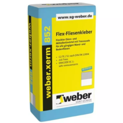 Elastingi plytelių klijai baseinams, terasoms WEBER.XERM 852 C2TE S1, 25 Kg.