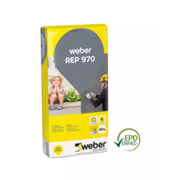 Smulkus apsauginis glaistas WEBER REP 970, betono remontui, 0-5 mm., 20 Kg.