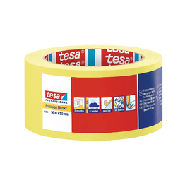Dažymo juosta tiksliems darbams TESA Precision Mask (4334), vidaus ir lauko darbams, 50 m x 50 mm., 6 mėn.