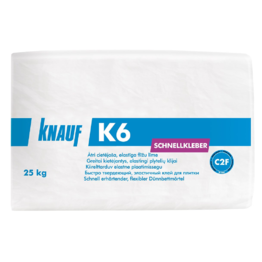 Greitai stingstantys, elastingi plytelių klijai Knauf K6, 25 Kg.