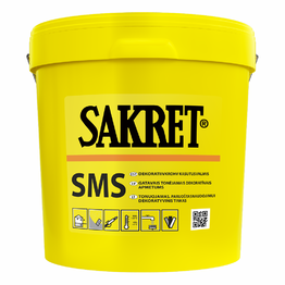Silikoninis-silikatinis dekoratyvinis tinkas SAKRET SMS B (samanėlė 2mm) 25 Kg.