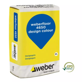 Spalvotos cementinės liejamos grindys galutinei dangai WEBER 4650, 5-15 mm., G20 (šv. pilka), 20 Kg.