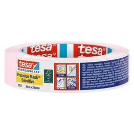 Dažymo juosta jautriems paviršiams TESA Precision Mask Sensitive (4333), vidaus darbams, 50 m x 25 mm., 14 d.