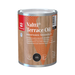 Tirpiklinis vaško turintis juodas lauko medienos aliejus Tikkurila Valtti Terrace Oil 0.9l