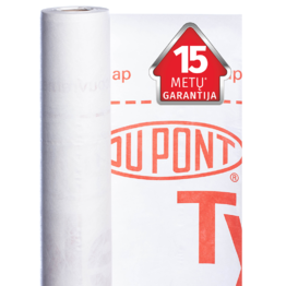 DuPont™ Tyvek® FireCurb™ Housewrap – Nedegi Kvėpuojanti Membrana Sienoms (75 m²/rul.)